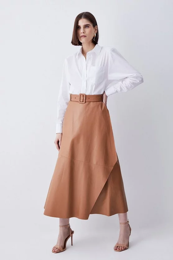 Coupon π€© Karen Millen Leather Belted Drape Hem Maxi π Skirt π₯° - Image 2