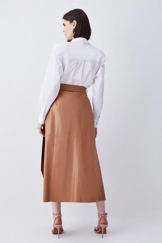 Coupon π€© Karen Millen Leather Belted Drape Hem Maxi π Skirt π₯° - Image 4