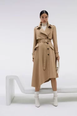 Outlet π Karen Millen Tailored Asymmetric Hem Trench π§₯ Coat π
