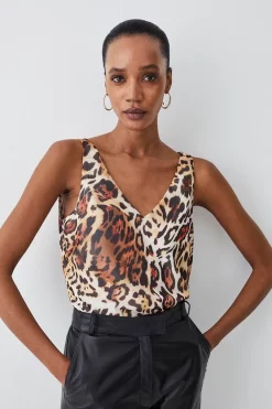 Coupon 🎁 Karen Millen Animal Printed Georgette Woven Cami Top 🥰