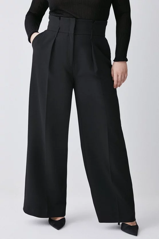 Wholesale π Karen Millen Plus Size Compact Stretch High Waist Wide Leg Trouser βοΈ - Image 5