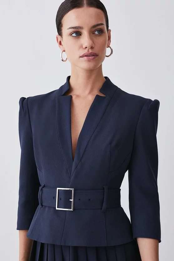 Best reviews of π Karen Millen Petite Structured Crepe Forever Pleated Midi π Dress π€© - Image 2