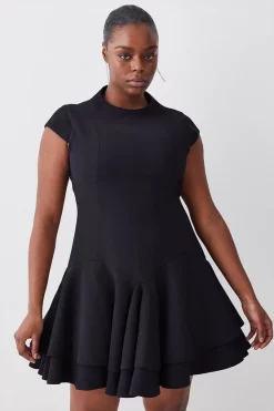 Best reviews of 🧨 Karen Millen Plus Size High Neck Crepe Full 👗 Skirted Mini 👗 Dress - black 🥰