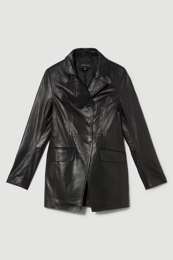 Best Pirce π Karen Millen Leather Single Breasted Tailored Blazer π₯° - Image 4