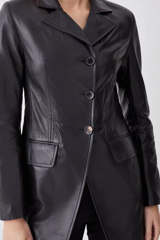 Best Pirce π Karen Millen Leather Single Breasted Tailored Blazer π₯° - Image 5