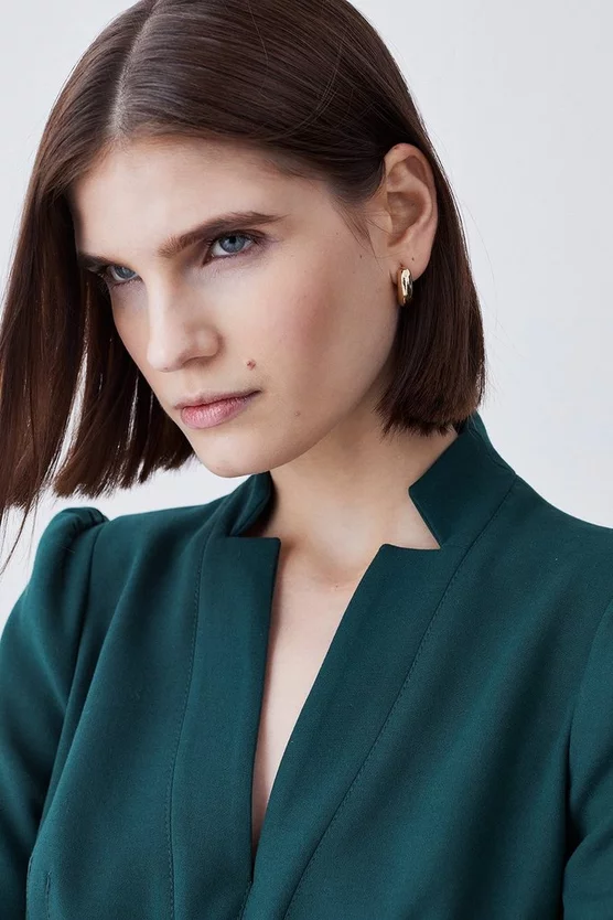 Outlet 👏 Karen Millen Compact Stretch Forever Belt Jumpsuit - forest 🌟 - Image 5