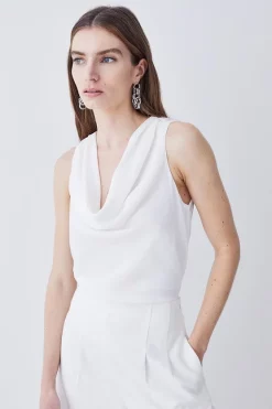 Cheapest 🤩 Karen Millen Georgette Cowl Neck Woven Blouse 🌟