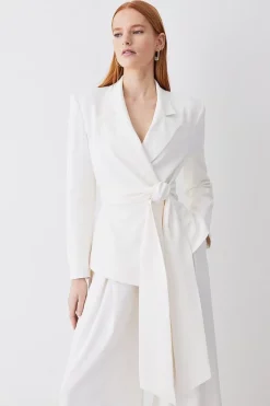 Best deal 🤩 Karen Millen Drape Detail Belted Soft Blazer ✨