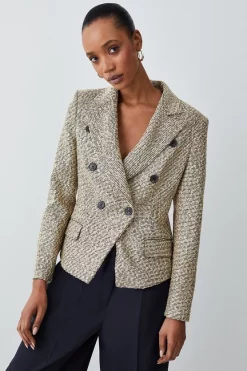 Best reviews of ❤️ Karen Millen Boucle Military Tailored Blazer - multi 🌟