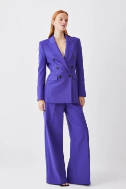 Best Sale 👏 Karen Millen Petite Clean Tailored Double Breasted Blazer - purple 🤩