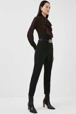 Top 10 💯 Karen Millen Tall Compact Stretch High Waist Slim Leg Trouser 🌟