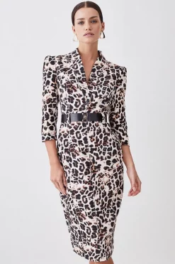 Best Sale π€© Karen Millen Petite Animal Printed Forever Midi Pencil π Dress π₯°