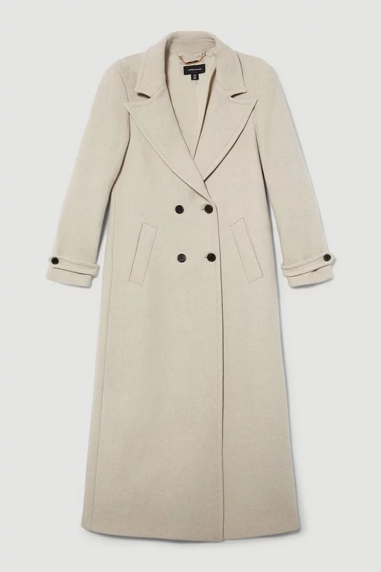 Discount ๐ Karen Millen Italian Wool Double Breasted Maxi ๐งฅ Coat - oatmeal ๐ - Image 4