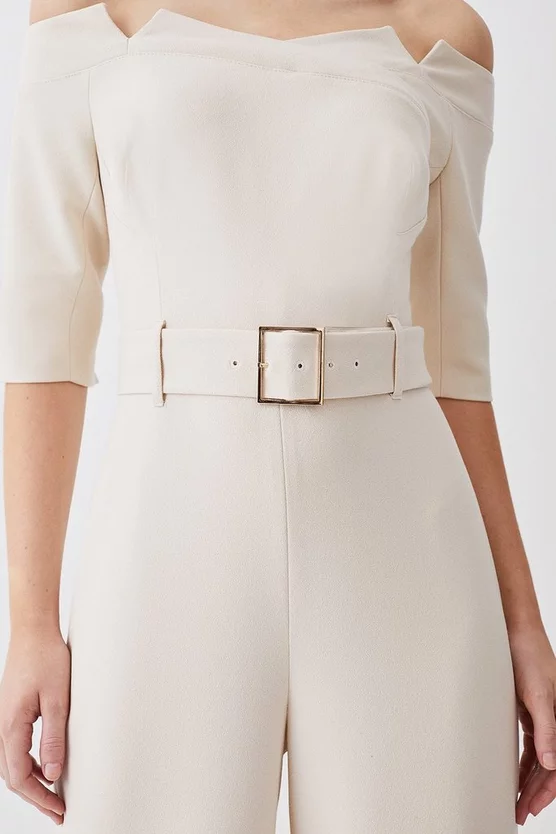 Coupon π Karen Millen Structured Crepe Off Shoulder Wide Leg Jumpsuit β - Image 2