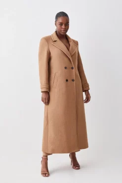 Top 10 ⭐ Karen Millen Plus Size Italian Wool Double Breasted 🧥 Coat - camel 🌟