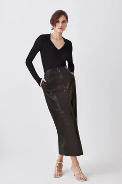 Coupon π₯ Karen Millen Leather Button Front Maxi π Skirt π