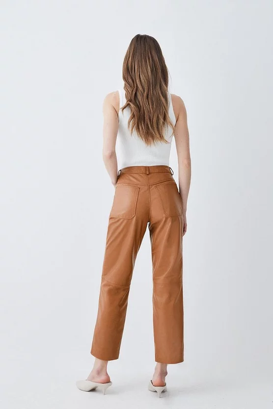 Best deal β¨ Karen Millen Leather Slim Leg 5 Pocket Detail Trouser π₯ - Image 3