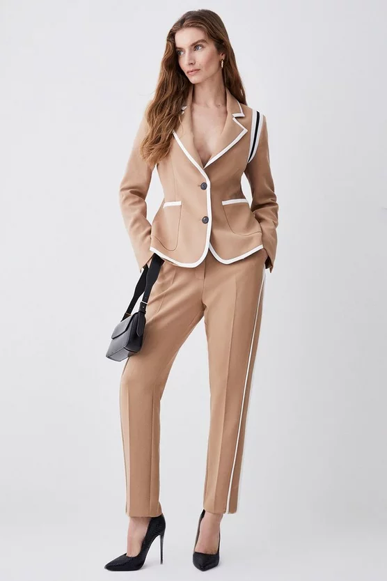 Deals ๐ Karen Millen Compact Stretch Slim Leg Tipped Side Detail Trousers โ - Image 6
