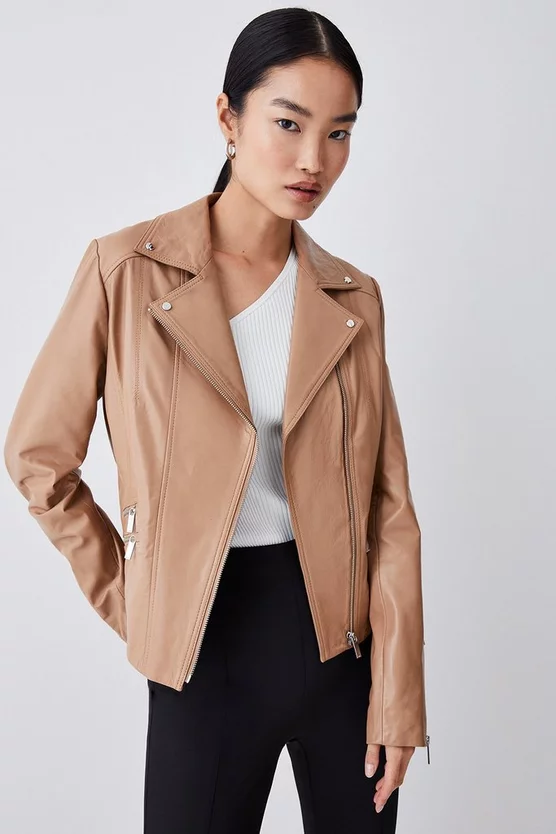 Best reviews of ❤️ Karen Millen Tall Leather Signature Biker Jacket ⭐ - Image 6