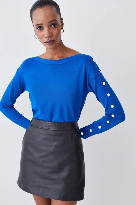 Best Pirce π Karen Millen Viscose Blend Knit Slouchy Trim Detail Jumper β€οΈ - Image 7