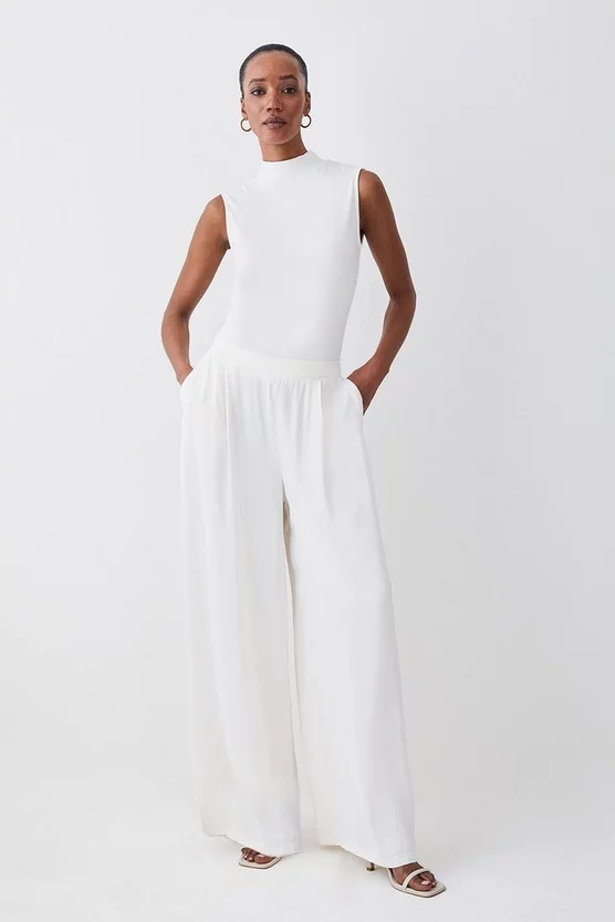 Deals β Karen Millen Viscose Satin Wide Leg Woven Trousers π― - Image 6