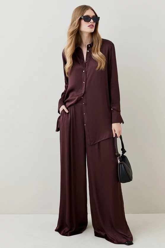 Deals β Karen Millen Viscose Satin Wide Leg Woven Trousers π― - Image 9