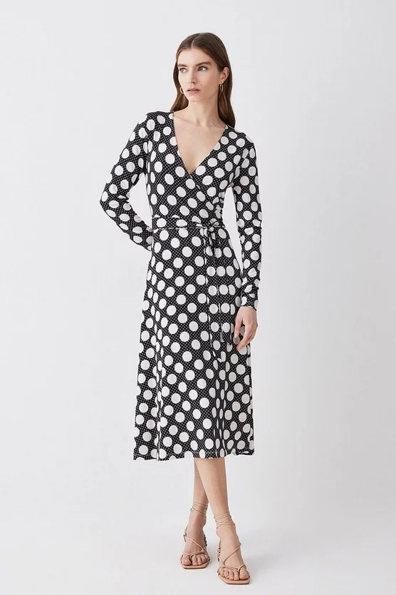 Best reviews of β Karen Millen Self Belt Viscose Blend Long Sleeve Jersey Midi π Dress β - Image 7