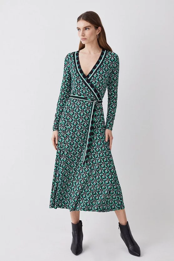 Best reviews of β Karen Millen Self Belt Viscose Blend Long Sleeve Jersey Midi π Dress β - Image 6