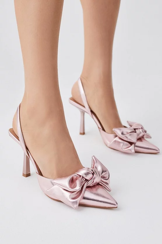 Budget π― Karen Millen Satin Extreme Bow Slingback Court Heel β - Image 7