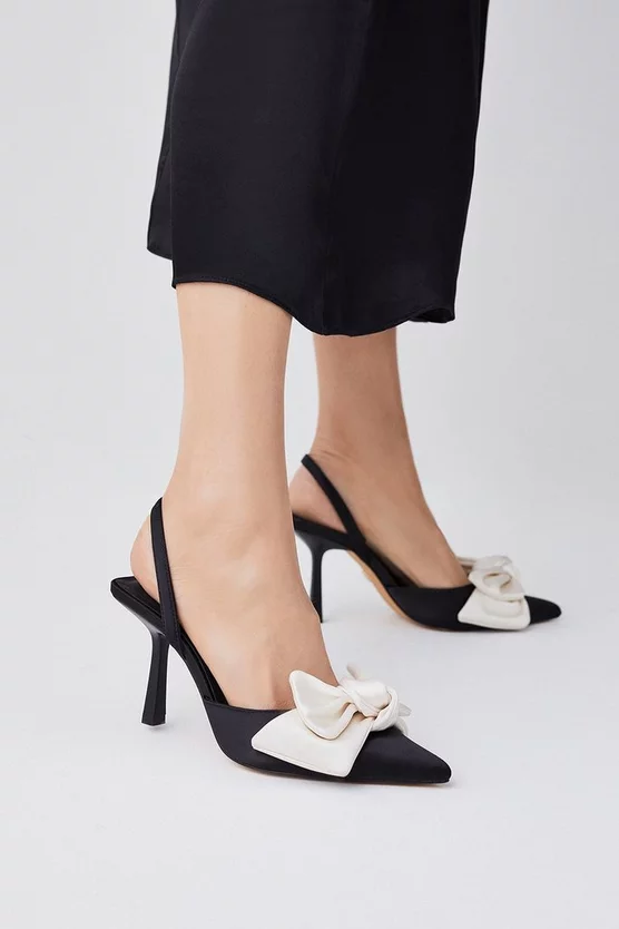 Budget π― Karen Millen Satin Extreme Bow Slingback Court Heel β - Image 6