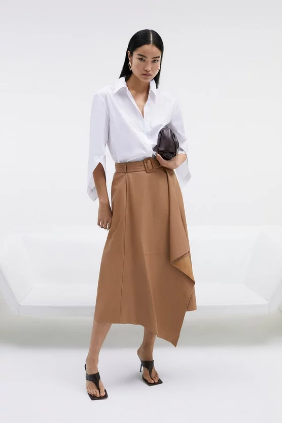 Coupon π€© Karen Millen Leather Belted Drape Hem Maxi π Skirt π₯° - Image 7