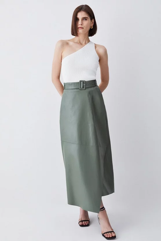 Coupon π€© Karen Millen Leather Belted Drape Hem Maxi π Skirt π₯° - Image 8