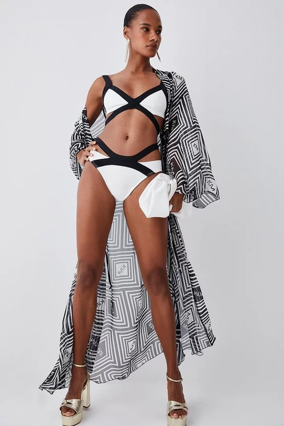 Deals ๐คฉ Karen Millen Bandage Colour Block Strappy ๐ Bikini Bottoms ๐ - Image 7