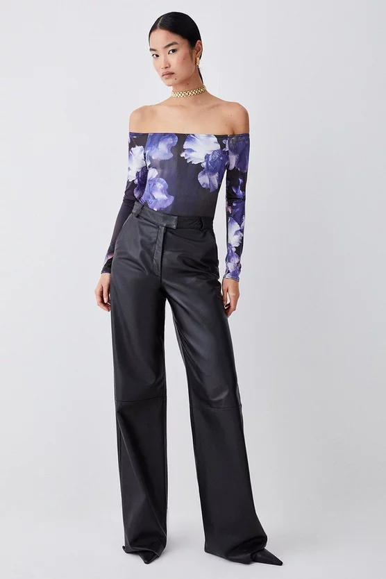 Hot Sale β€οΈ Karen Millen Floral Slinky Bardot Jersey Body π― - Image 6