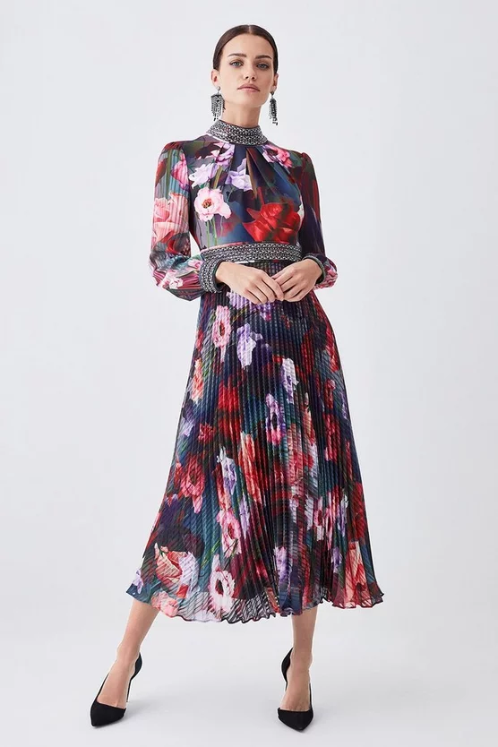 Cheapest β Karen Millen Petite Diamante Trim Floral Woven Maxi π Dress π - Image 6