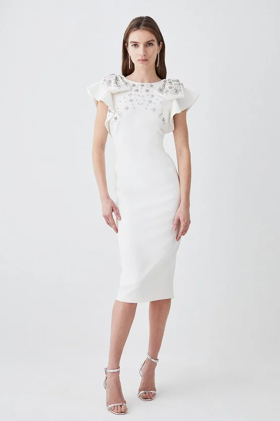 Outlet βοΈ Karen Millen Embellished Stretch Woven Midi π Dress π - Image 6