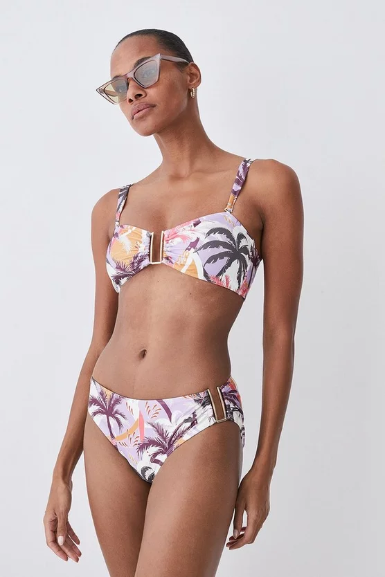 Cheap ๐ Karen Millen Palm Print Gold Trim ๐ Bikini Bottoms - multi โ๏ธ - Image 6