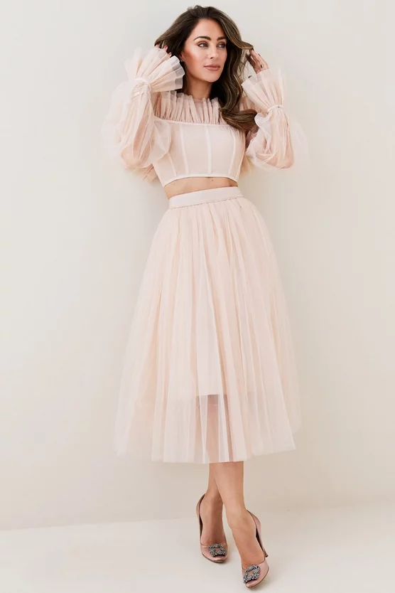 Hot Sale π Karen Millen Lydia Millen Tulle Woven Maxi π Skirt - neutral π - Image 7