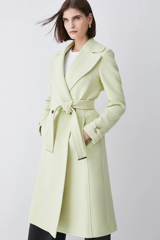 Budget โจ Karen Millen Italian Virgin Wool Belted Collared ๐งฅ Coat ๐ - Image 7