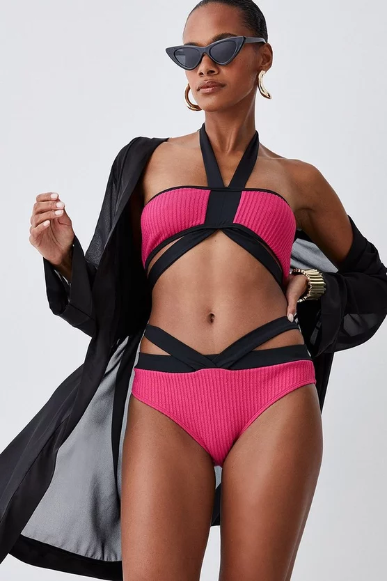 Flash Sale π― Karen Millen Ripple Colour Block Double Strap π Bikini Top π - Image 6