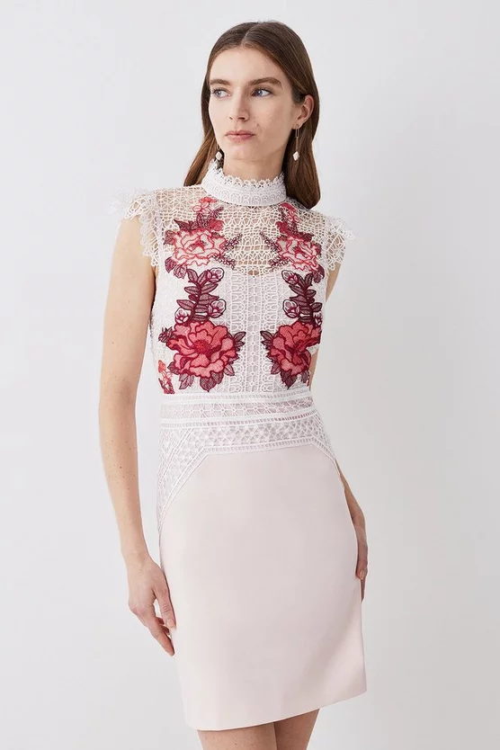 Flash Sale 𧨠Karen Millen Rose Guipure Lace Mini π Dress π - Image 6